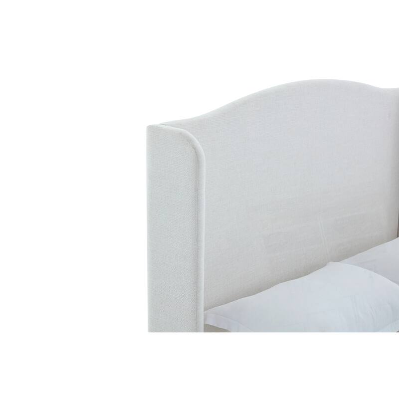 Upholstered Wingback Headboard Bed Platform Bed No Box Spring Needed