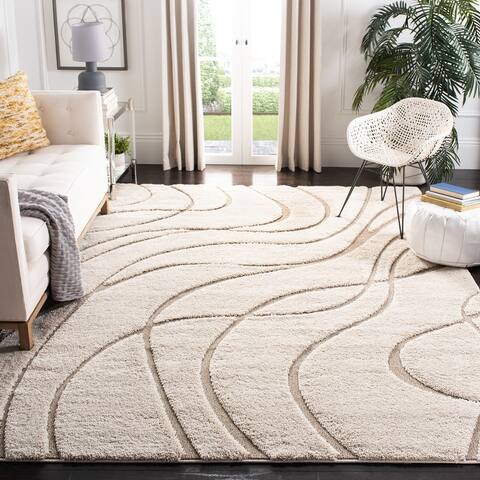 SAFAVIEH Florida Shag Sigtraud Abstract Waves 1.2-inch Area Rug