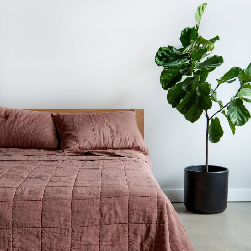 French Linen Quilted Sham Set by BOKSER HOME