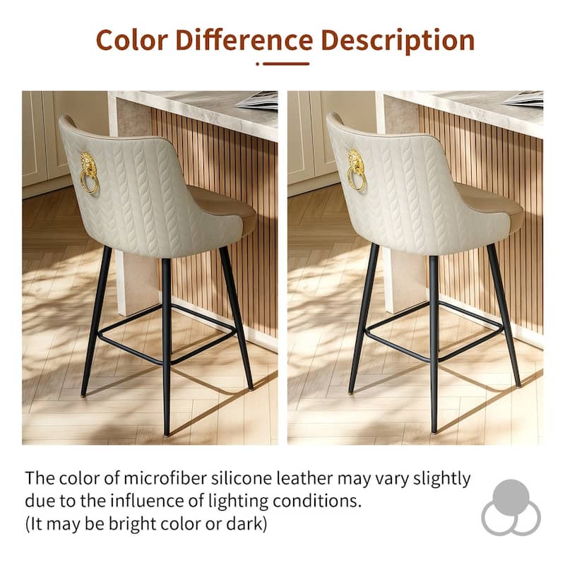 Bar Stools for Kitchen Counter Height Leather 360° Swivel Footrest