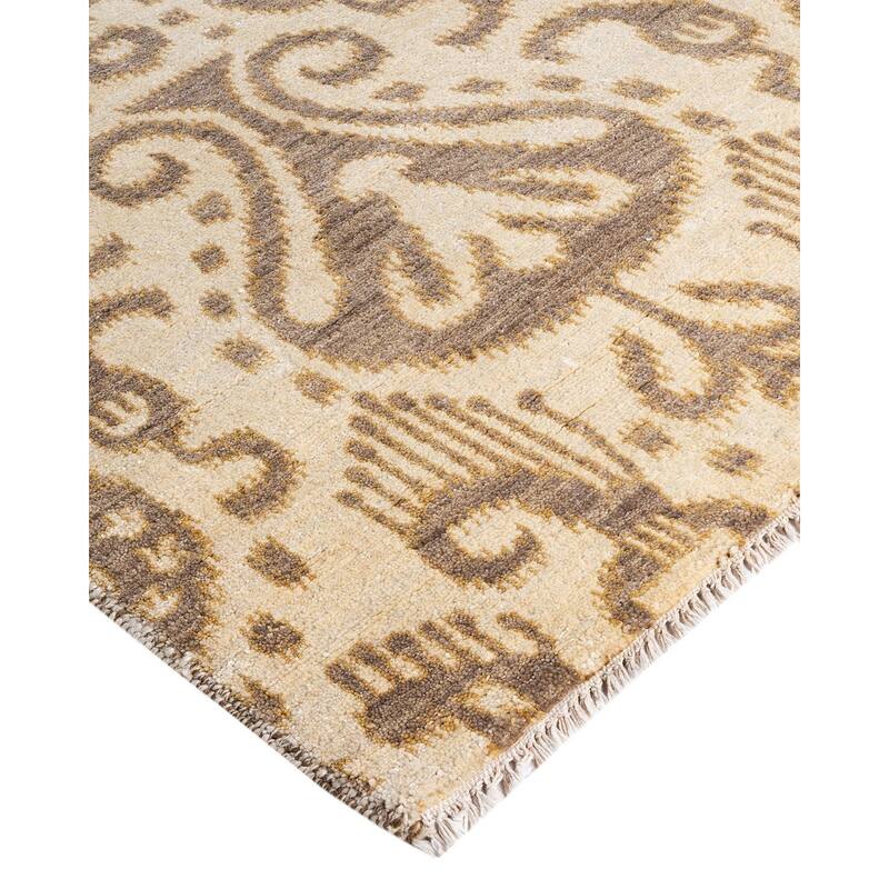 Ikat One-of-a-Kind Hand-Knotted Area Rug, Beige - 8' 3" x 10' 2"
