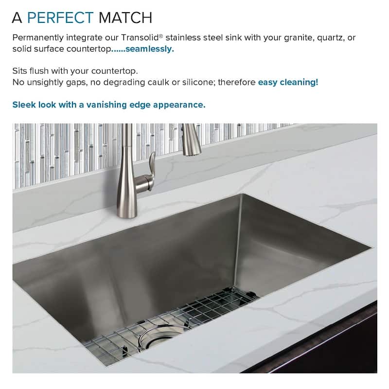 Transolid TRS_RSB291810 Rimless 29" Undermount Single Basin Kitchen