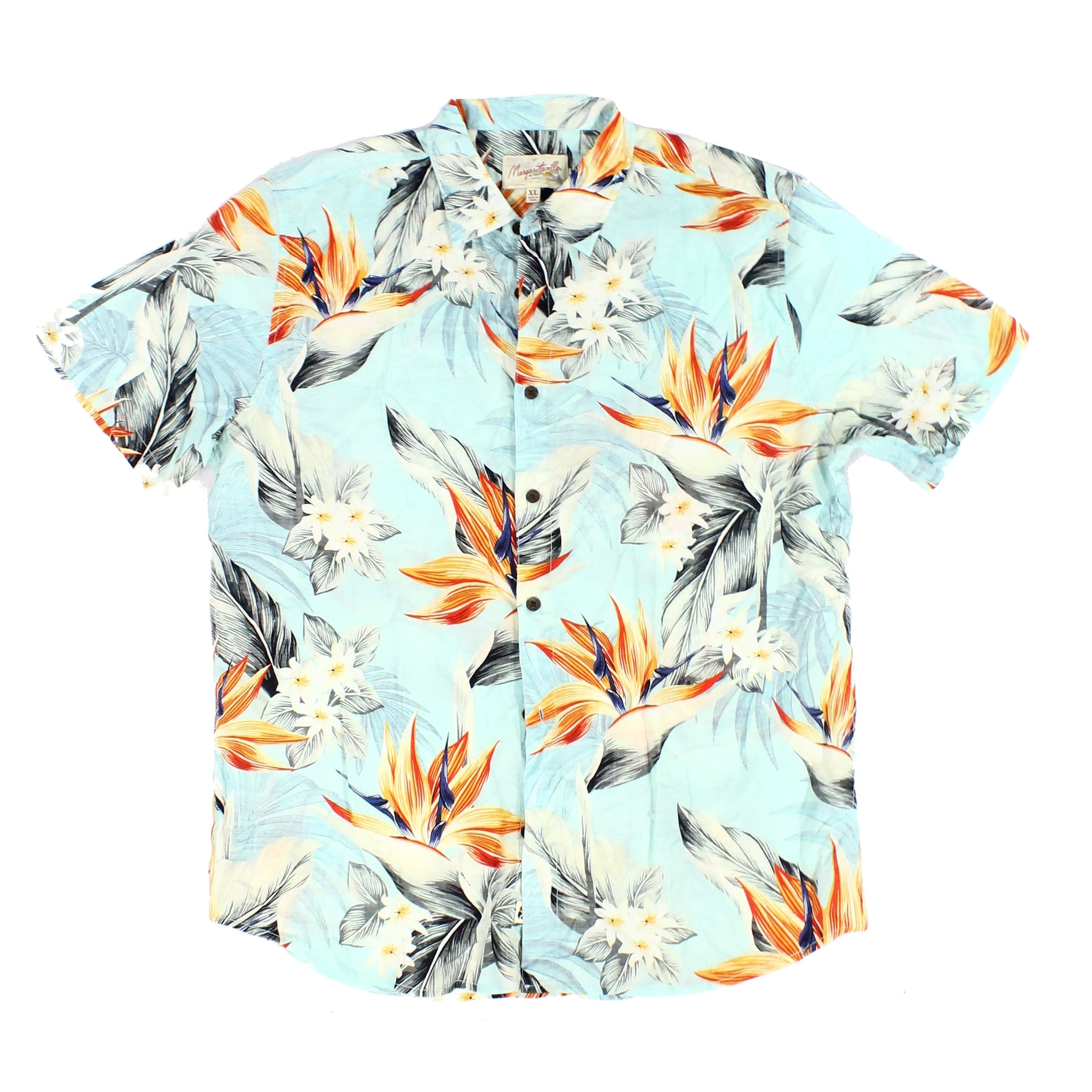 Margaritaville Mens Short Sleeve Hawaiian Print Shirt