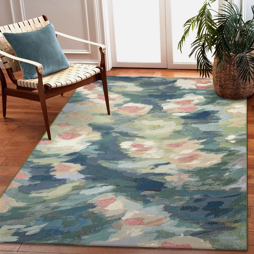 Liora Manne Marina Watercolor Pond Indoor/Outdoor Area Rug