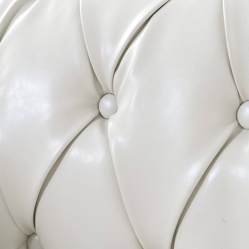 GDFStudio - Soft PU Upholstered Sofa Chair with Solid Wood Frame