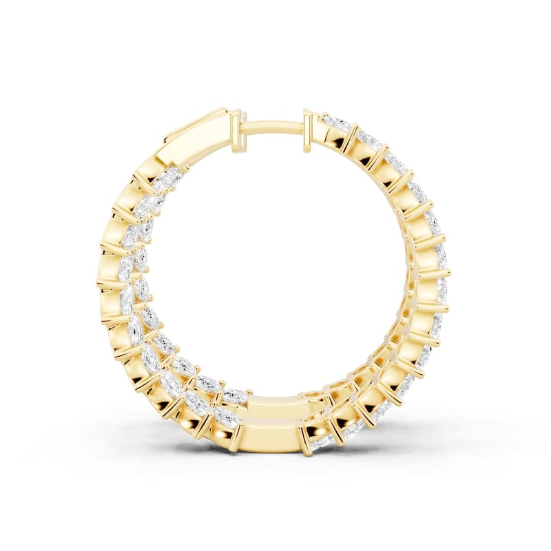 Auriya 14k Gold 5 1/2ctw Marquisel Hoop Lab Grown Diamond Earrings (F-G VS)