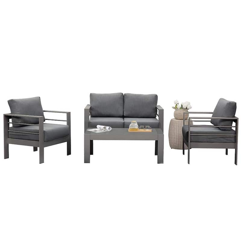 Royalcraft 4 Piece Aluminum Outdoor Patio Furniture Set