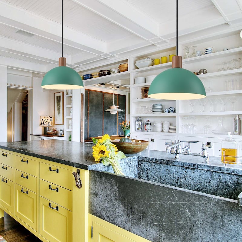 1-Light Industrial Cone Pendant Kitchen Island Lights for Dining Room