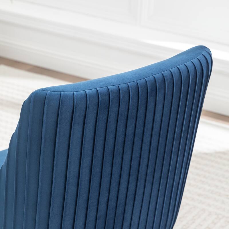 SEYNAR Modern Velvet 360 Degree Swivel Armless Dining chair