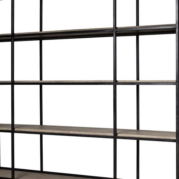 Light Brown Wood And Iron Shelving Unit With 3 Shelves Light Brown Wood And Iron Shelving Unit With 3 Shelves