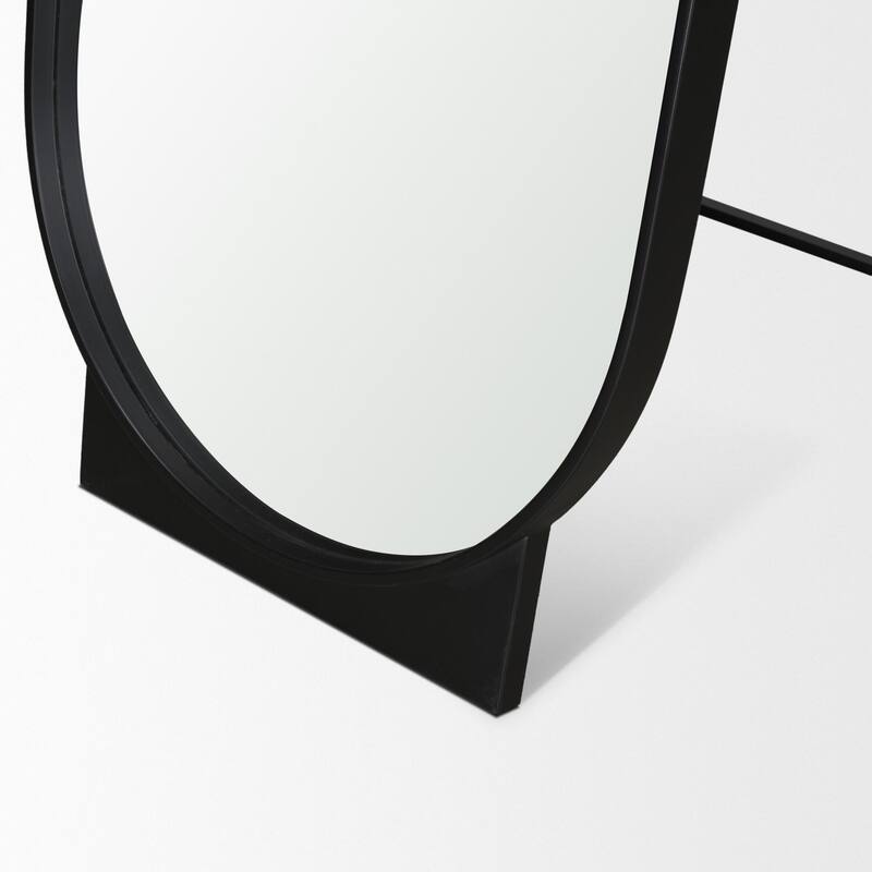 Tillie Oblong Matte Black Metal Standing Floor Mirror - 22.3L x 26.5W x 67.3H