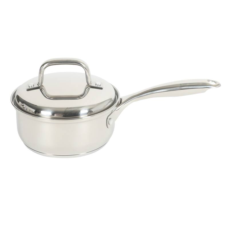 Oster Platinum Sedwick Stackable Stainless Steel Cookware Set W/ Domed Stainless Steel Lids W/ TriPly Encapsulated Base