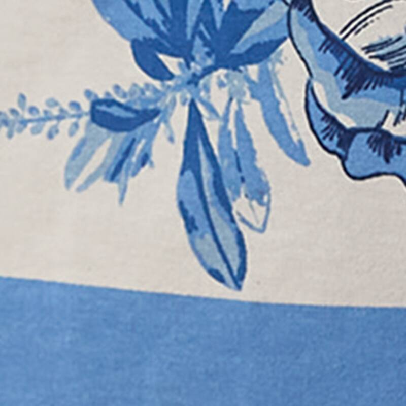 Patricia Heaton Home Blue Florals And Flitters Tablecloth 54" X 54" - 54 x 54 x 0.1