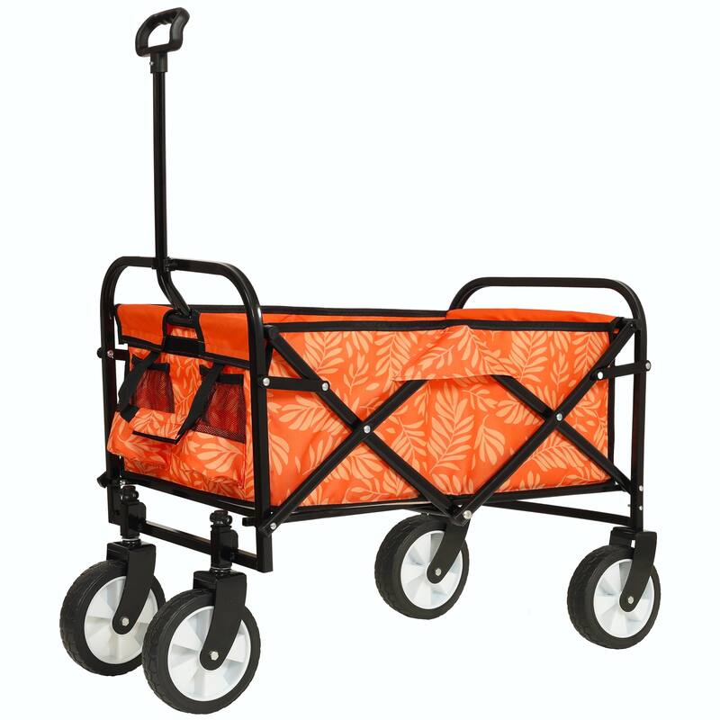 Minimeetall Colorful Collapsible Wagon Cart with Strapping System - Beach Wagon, Utility Cart