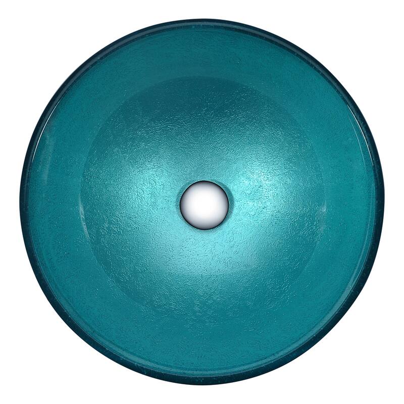 Gardena Series Deco-Glass Vessel Sink in Coral Blue