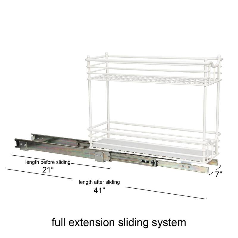 Household Essentials Narrow Two Sliding Cabinet Organizer