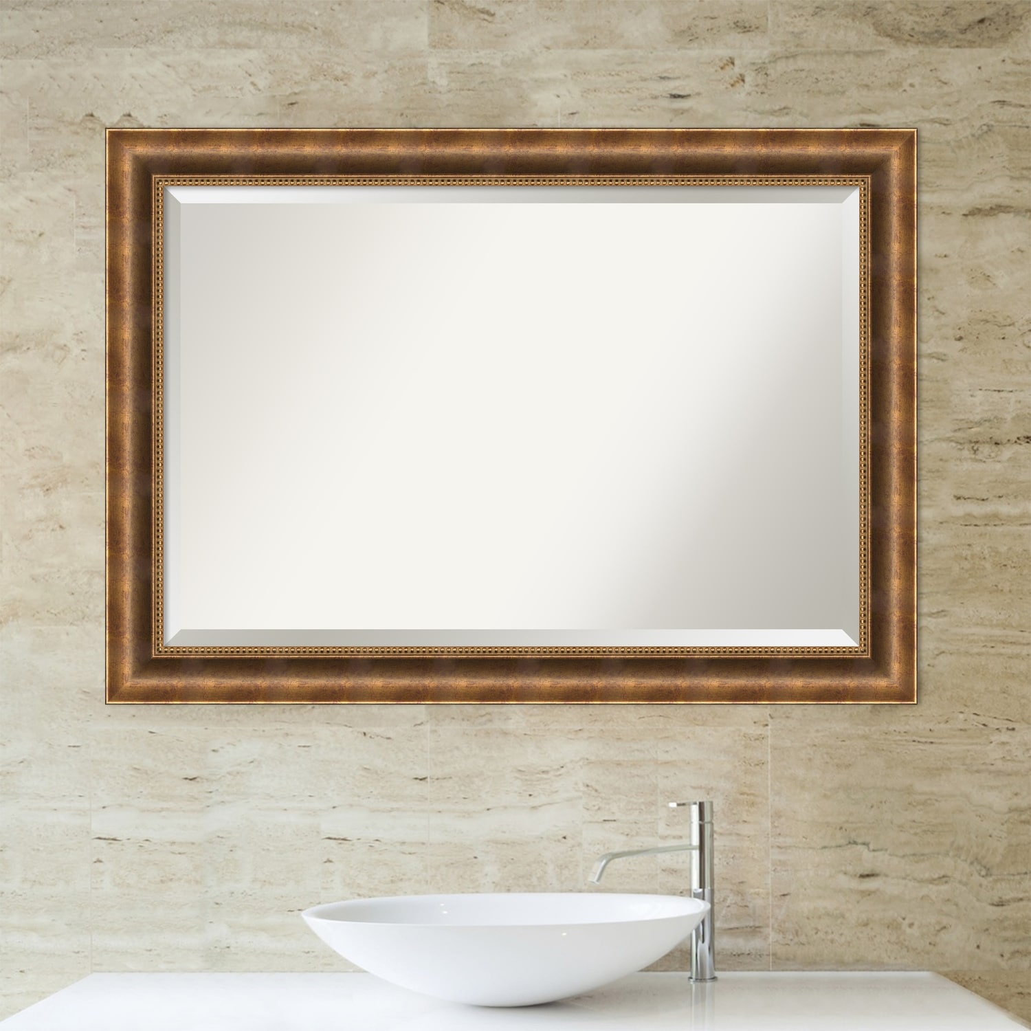 23.82 in. W x 29.50 in. H Framed Rectangular Beveled Edge Bathroom Vanity Mirror in White 23.82 in. W x 29.50 in. H Framed Rectangular Beveled Edge Bathroom Vanity Mirror in White