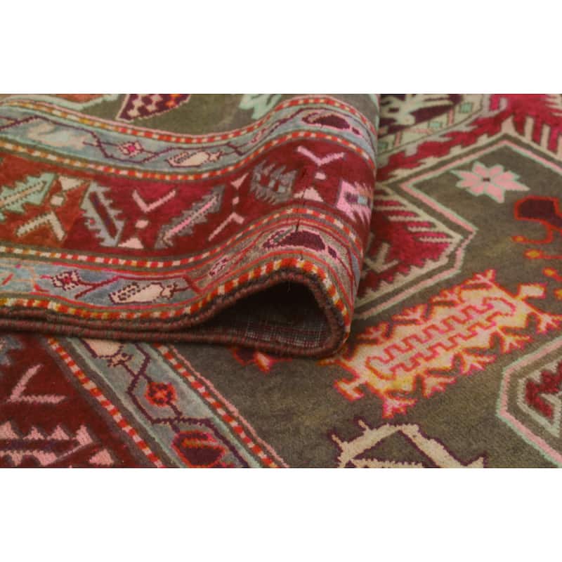 Noori Rug Fine Vintage Distressed Serenity Brown/Burgundy Runner - 4'5" x 10'0"