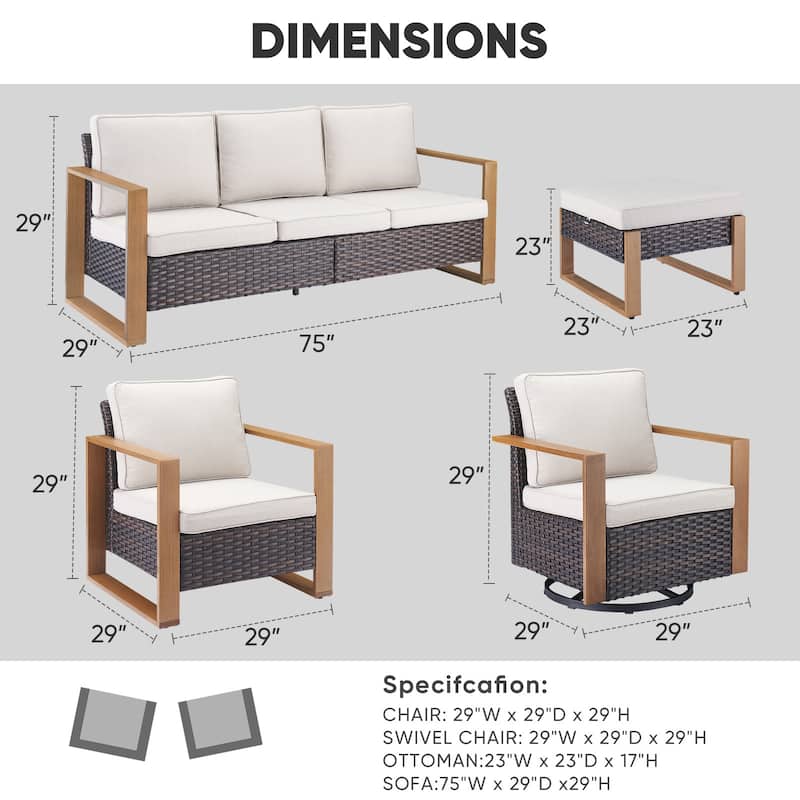 High Back Outdoor Furniture with Thick Cushion