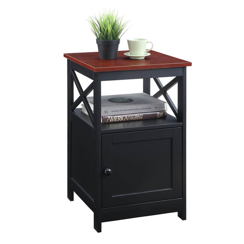 Convenience Concepts Oxford End Table with Storage Cabinet and Shelf