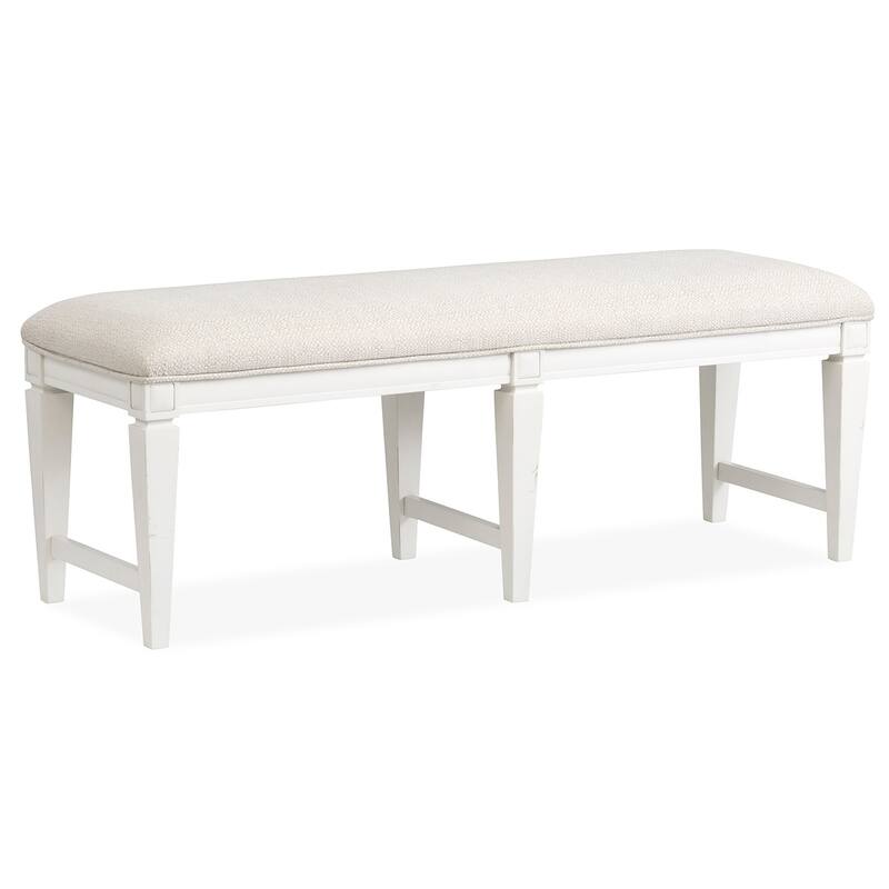 Magnussen Home Willowbrook Egg Shell White Upholstered Bench - 52''W x 16''D x 19.25''H - 52''W x 16''D x 19.25''H - Egg Shell White