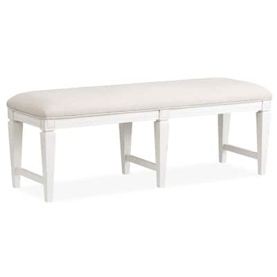 Magnussen Home Willowbrook Egg Shell White Upholstered Bench - 52''W x 16''D x 19.25''H