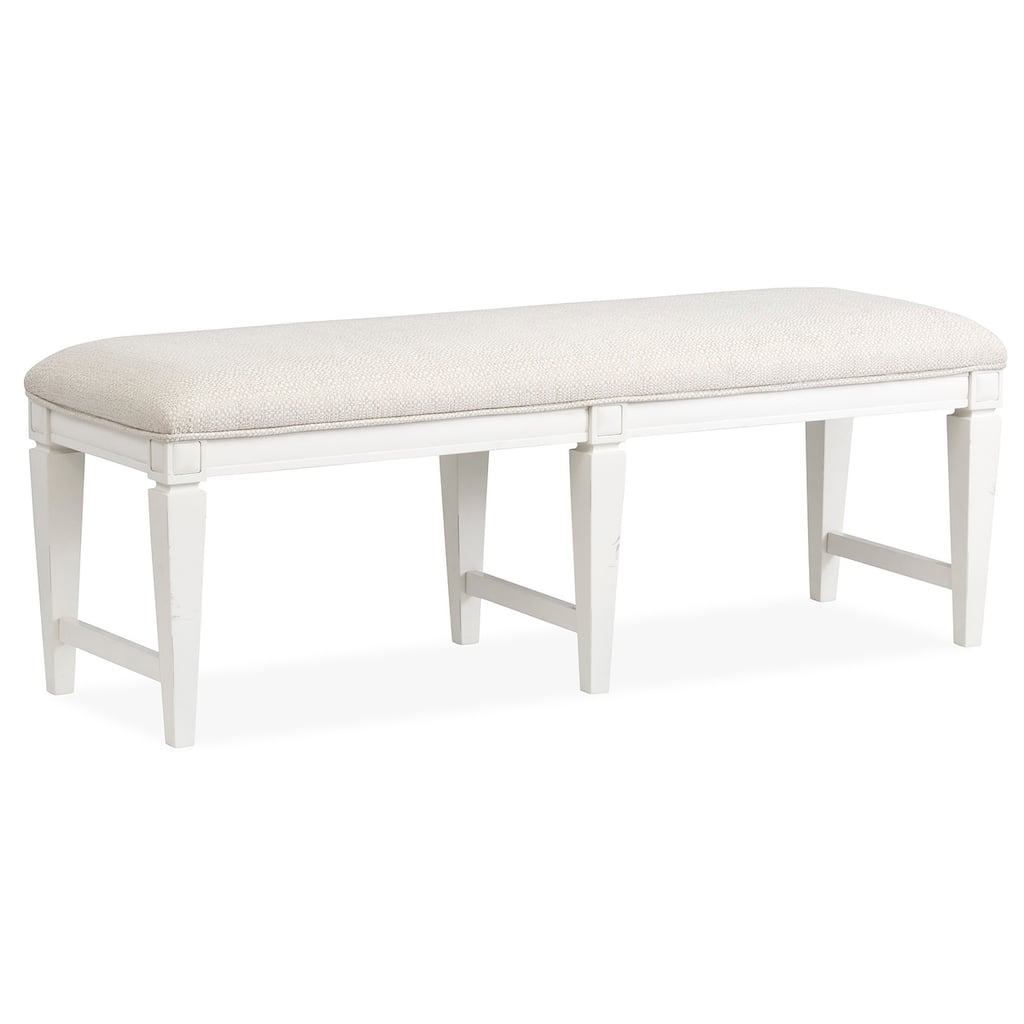 Magnussen Home Willowbrook Egg Shell White Upholstered Bench - 52''W x 16''D x 19.25''H