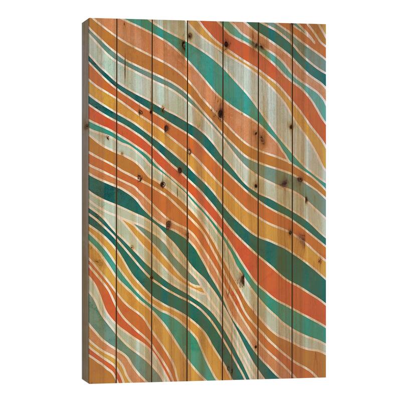 Tulum Abstract Artprint Print On Wood by Modern Tropical - Multi-Color - 40x26x1.5