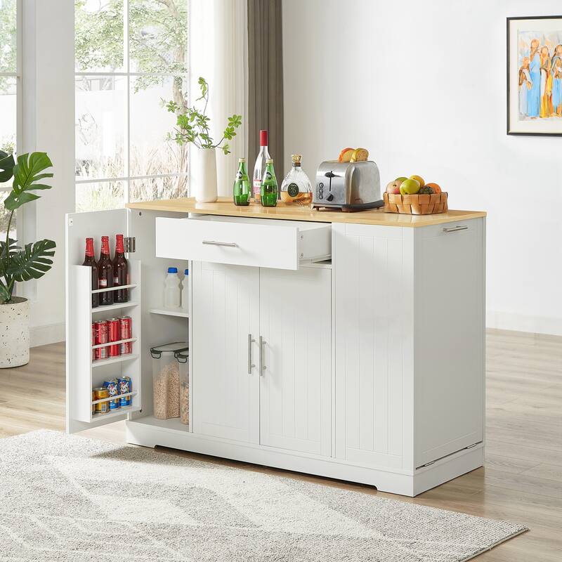 Kitchen Storage Islands with Drawers and Trash Can Storage for Kitchen & Dining