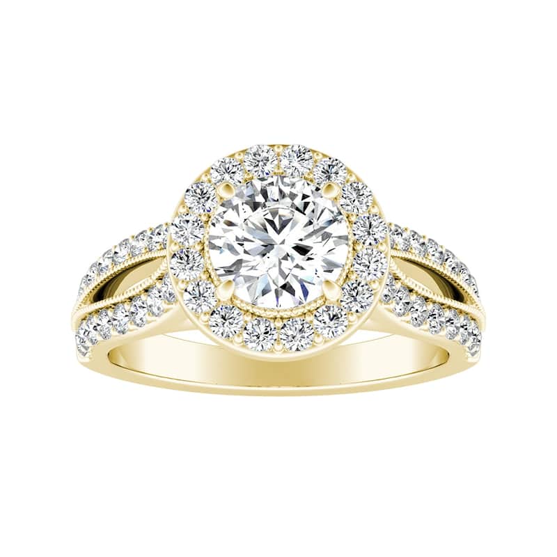 Auriya 14k Gold Vintage 1 carat TW Halo Diamond Engagement Ring (G-H, VS1-VS2)