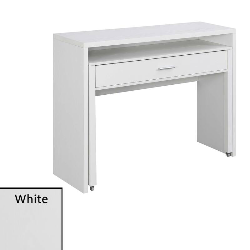 Convenience Concepts Newport JB Console/Sliding Desk with Drawer and Riser