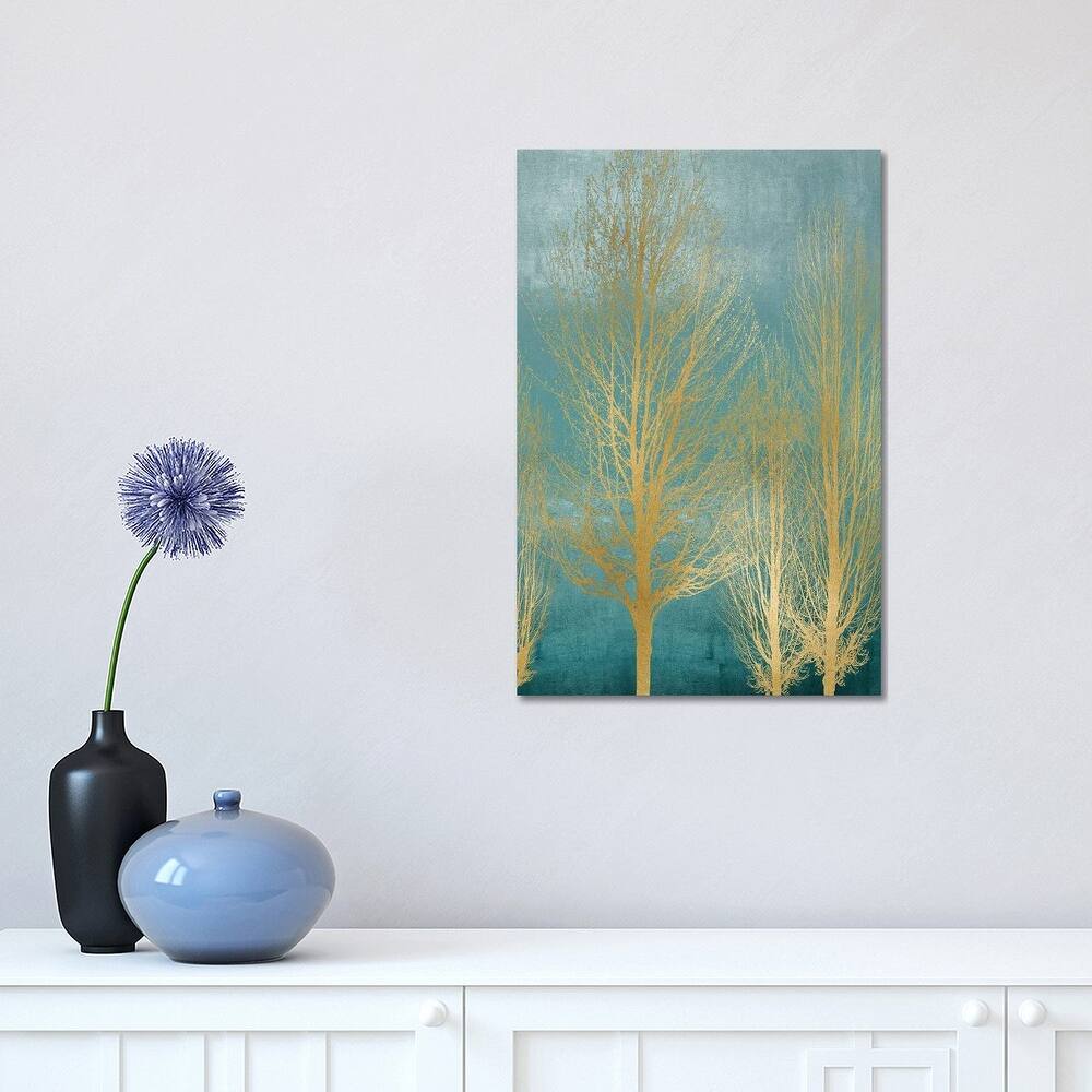 iCanvas "Gold Trees On Aqua Panel II" by Kate Bennett Canvas Print
