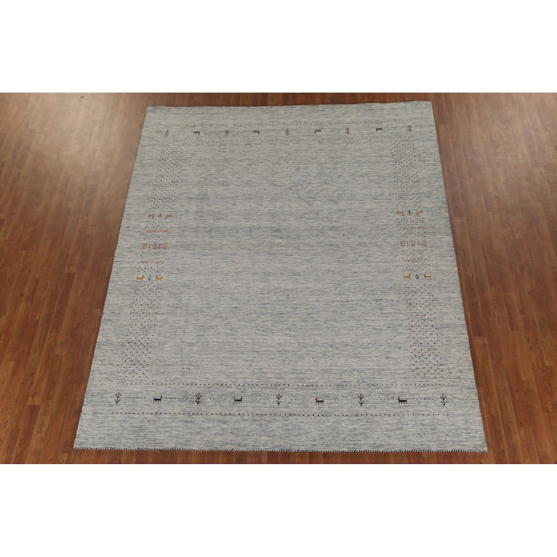 Gabbeh Oriental Area Rug Handmade Wool Carpet - 8'2"x 9'11"