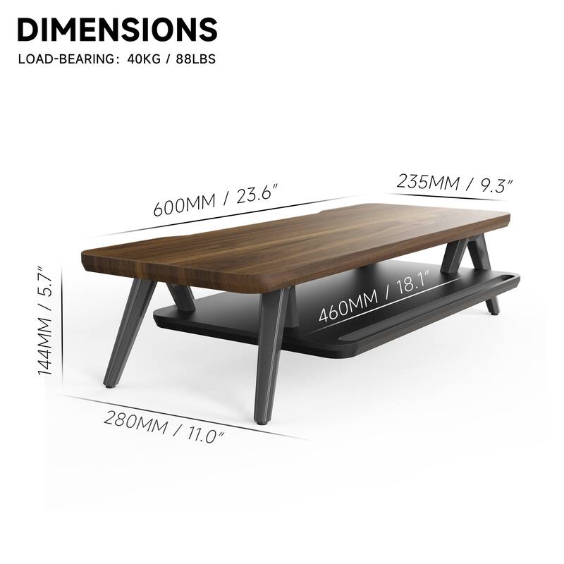 Fenge Monitor Stand, 23.6 Inch 2 Tiers Monitor Stands Riser