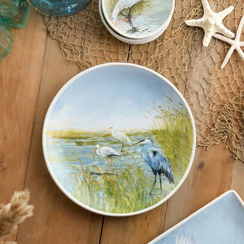 Certified International Coastal Birds Round Platter, 13" - 13.00"L x 13.00"W x 1.25"H