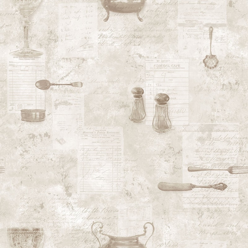 Galerie Wallcoverings Kitchen Restaurant Text Vinyl on Non-woven Matte Wallpaper Roll