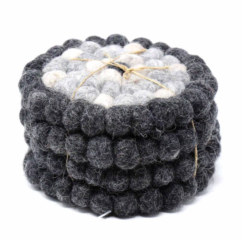 Handcrafted Felt Trivet & Coaster Set, Rose Quartz