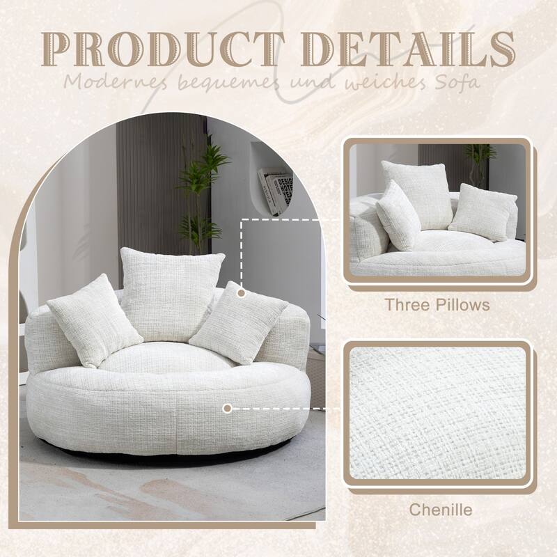 Oversized Chenille High Back Bean Bag Couch for Adults and Kids