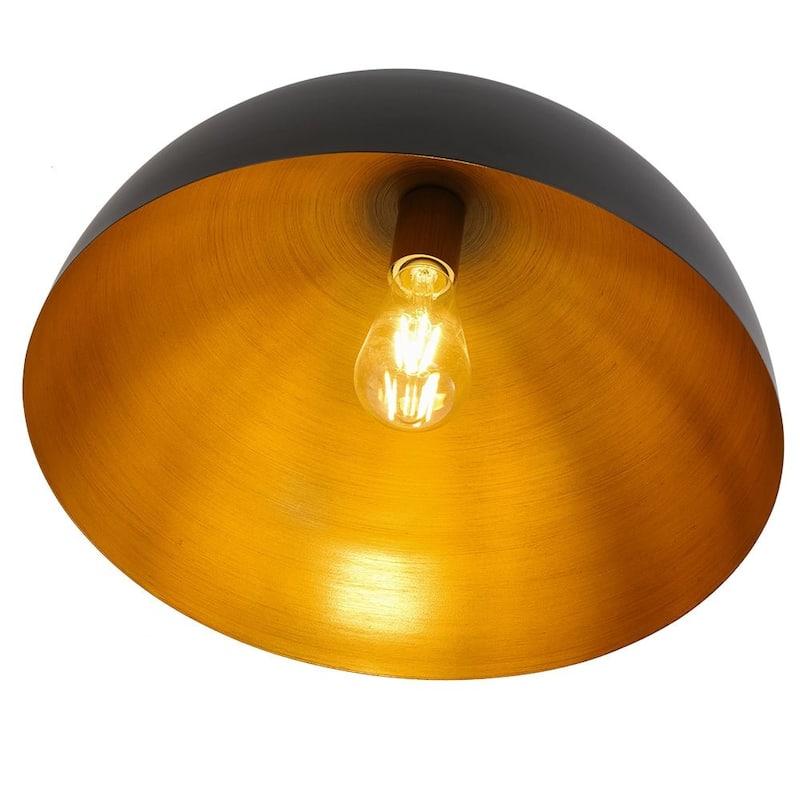 Modern Farmhouse 1-Light Metal Dome Semi Flush Mount 15.7in