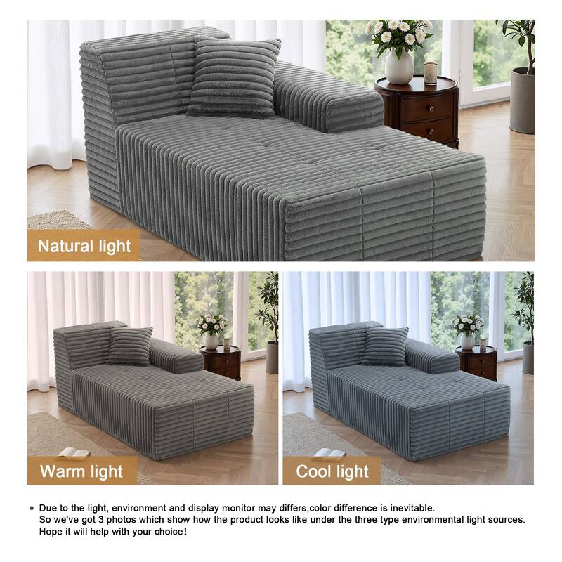 Plush Oversized L-Shape Chaise Lounge