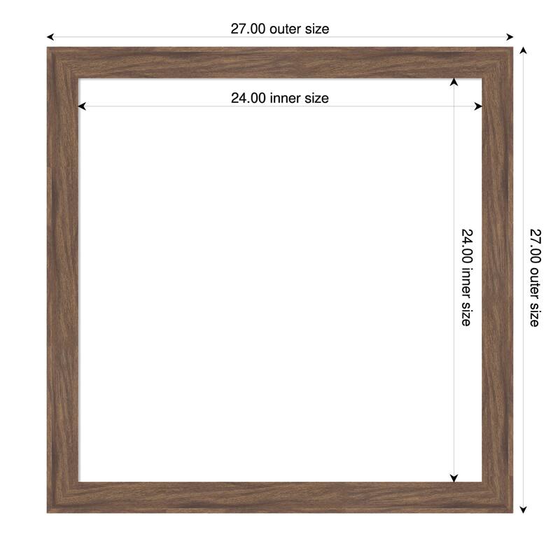 Pia Medium Brown Narrow Framed Dry Erase Magnetic Board - 27 x 27 in