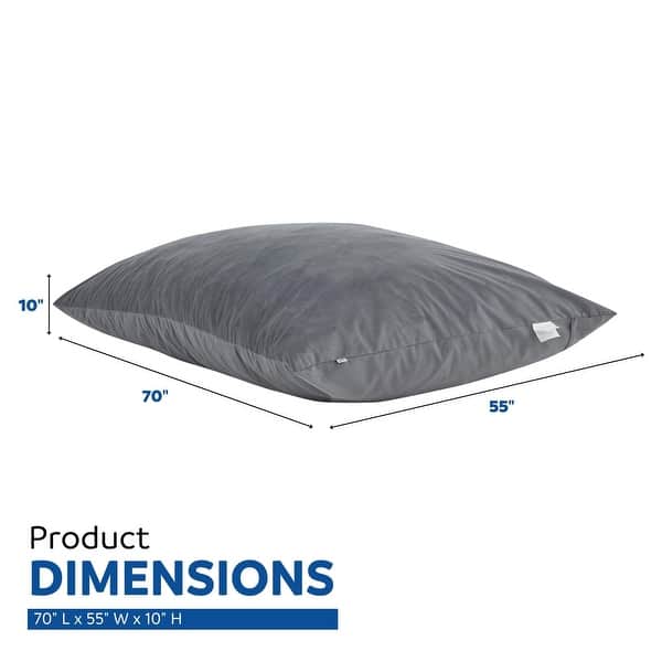 Sealy Ettie Velour Medium Memory Foam Grey Bean Bag On Sale Bed