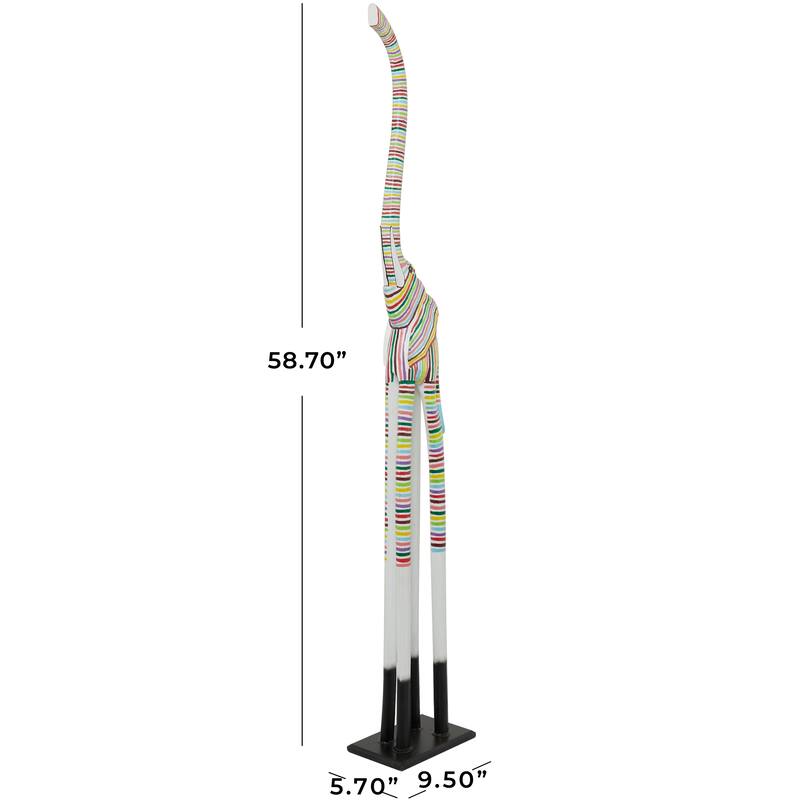 Vibrant Handmade Safari Animal Sculpture Collection - Wood or Metal Elephant & Giraffe for Indoor & Outdoor Decor