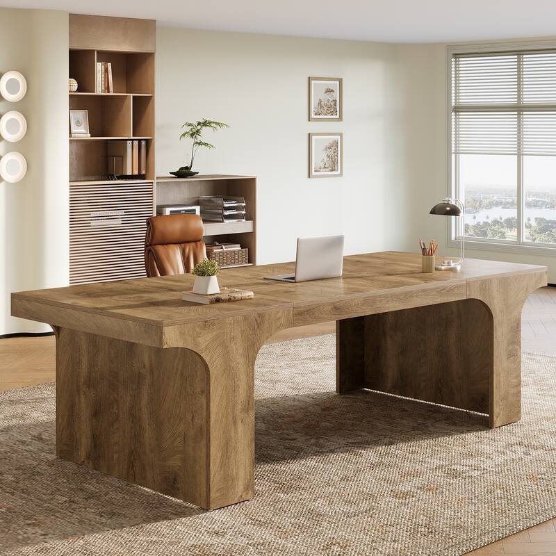 70.87" Executive Office Desk, Large Workspace Computer Desk, Simple Business Writing Table Simple Business for Home Office