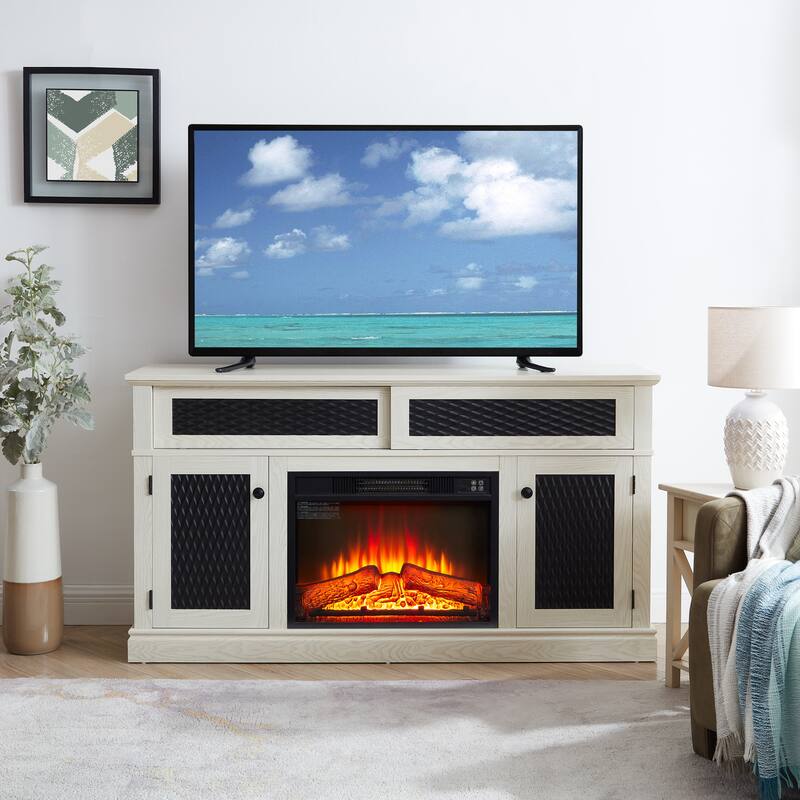 TV Stand with 23" fireplace insert,TV and Media Console
