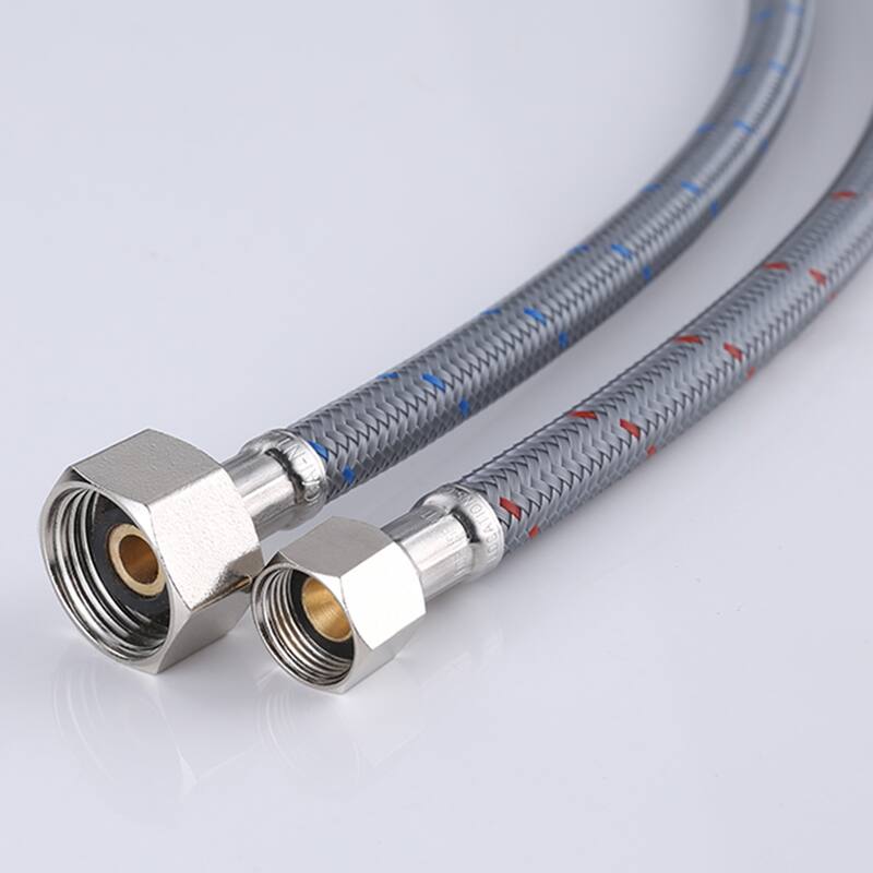 WOWOW 3/8 in. Comp x 1/2 in. FIP Braided Nylon Faucet Connector