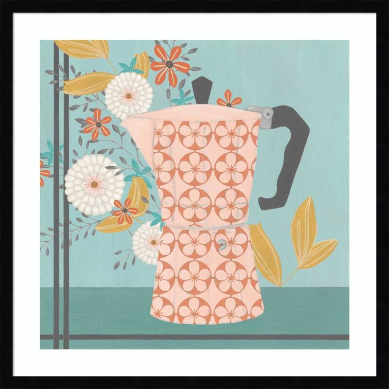 Whimsical Kitchen No. 1 by June Erica Vess Wood Framed Wall Art Print