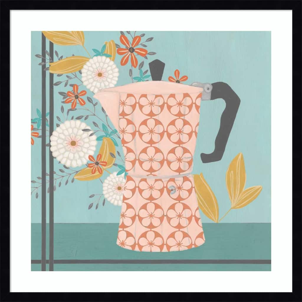 Whimsical Kitchen No. 1 by June Erica Vess Wood Framed Wall Art Print