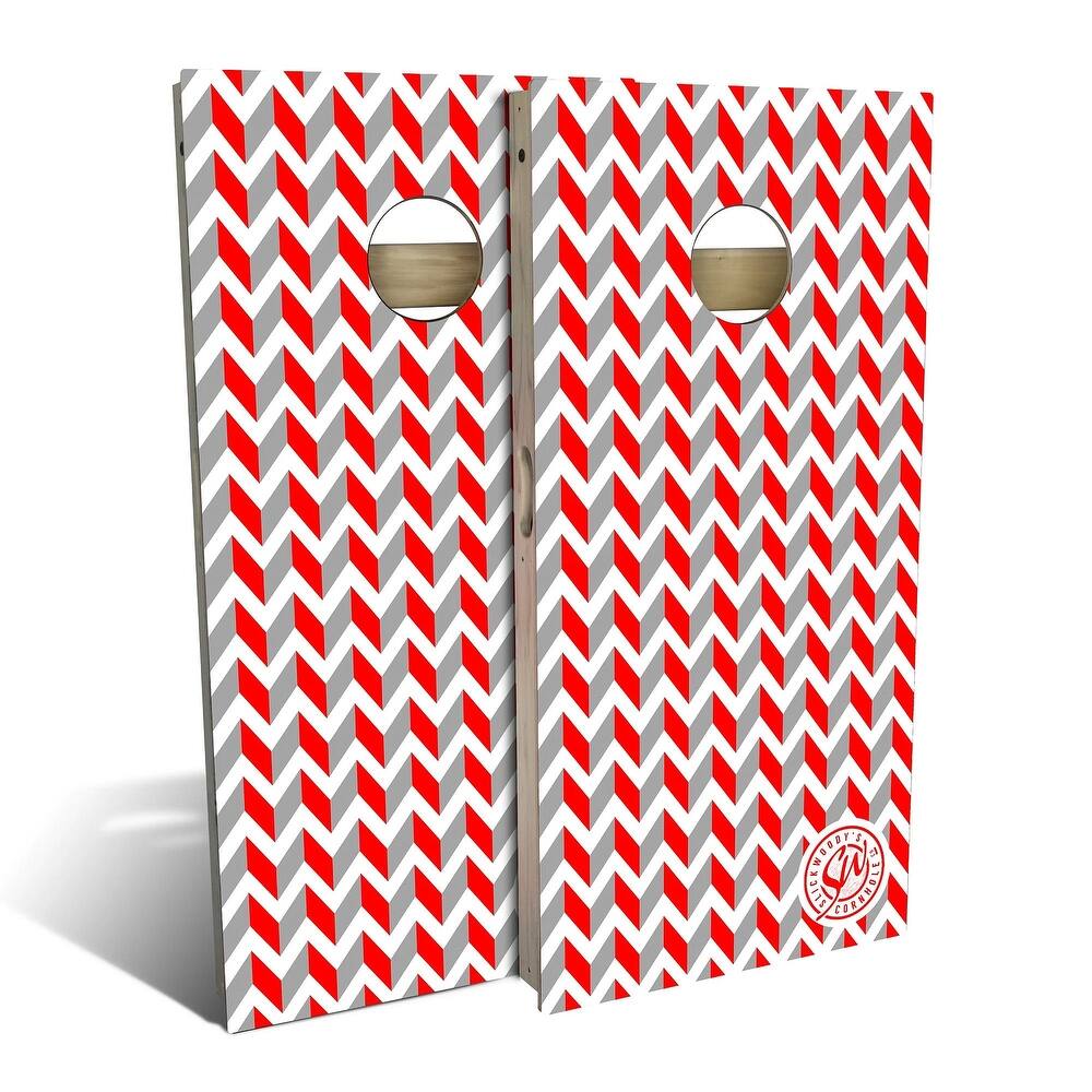 Chevron Gray Outdoor Cornhole Board Set