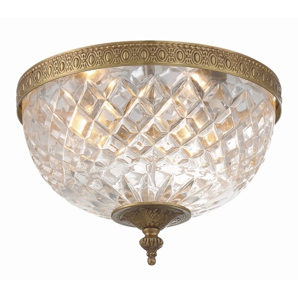 slide 2 of 11, Crystorama Lighting Group Richmond 3 Light 12" Wide Flush Mount Bowl Olde Brass